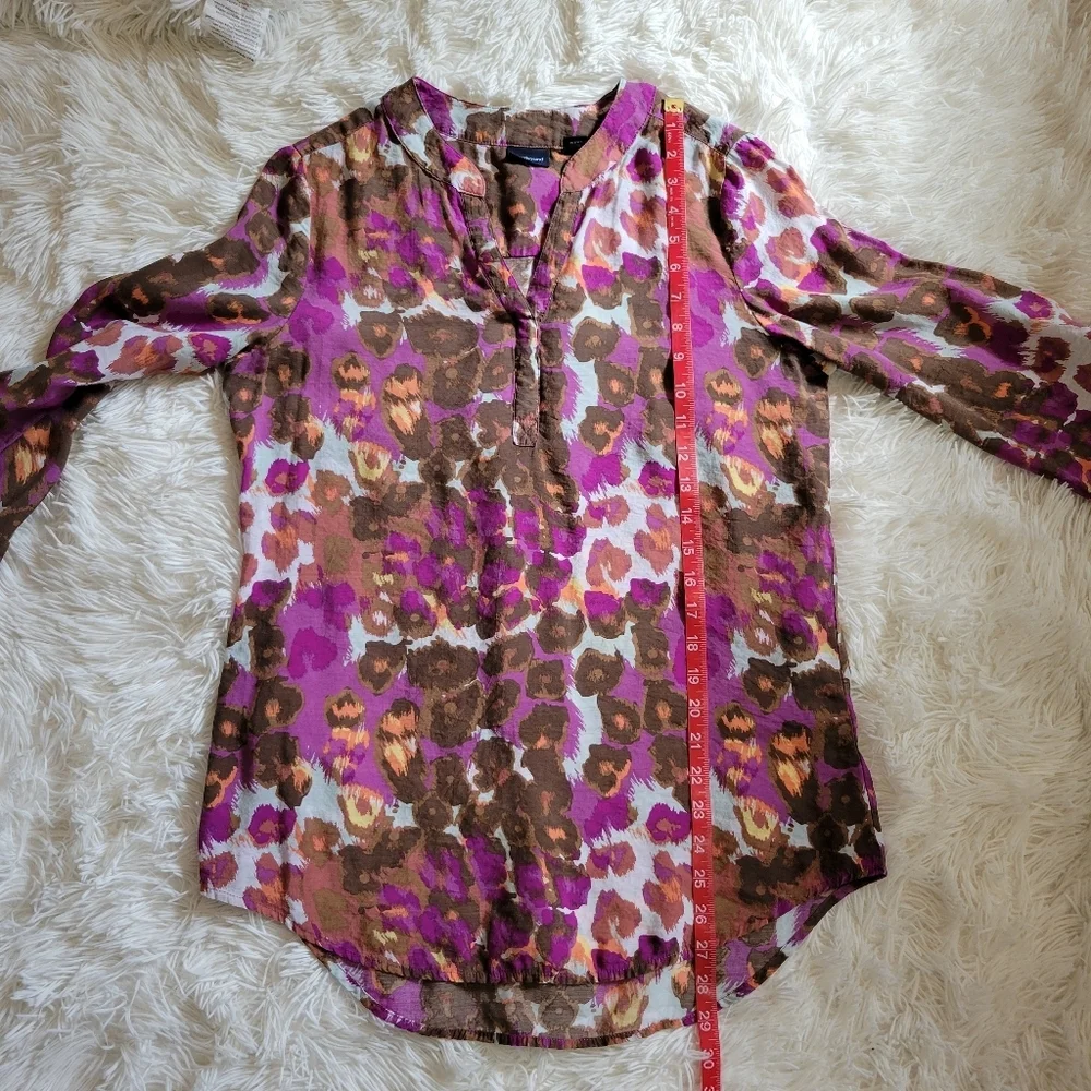 Westbound women long sleeve poppy print v neck top size small - Picture 5 of 6